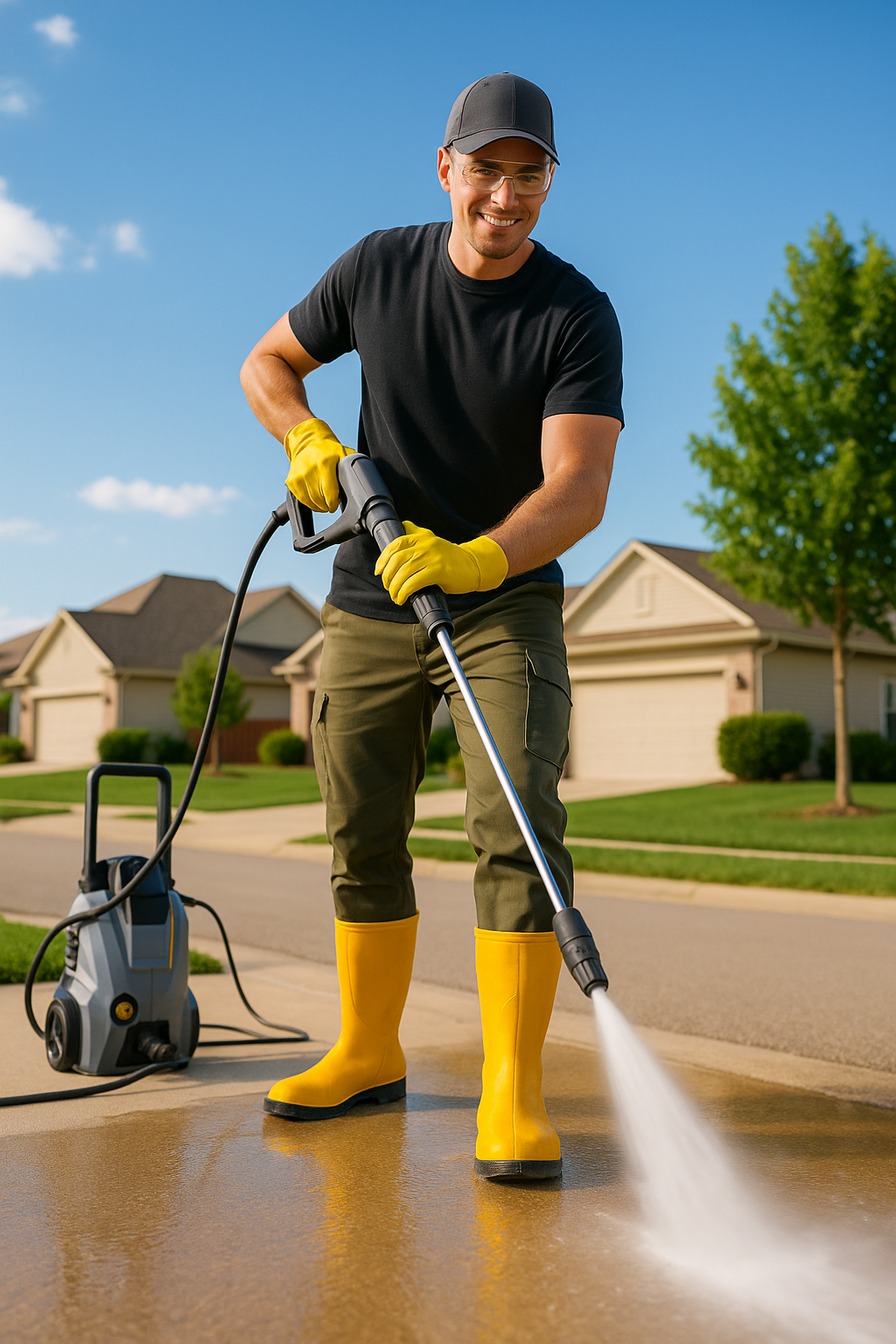 High pressure cleaning for driveways and surfaces