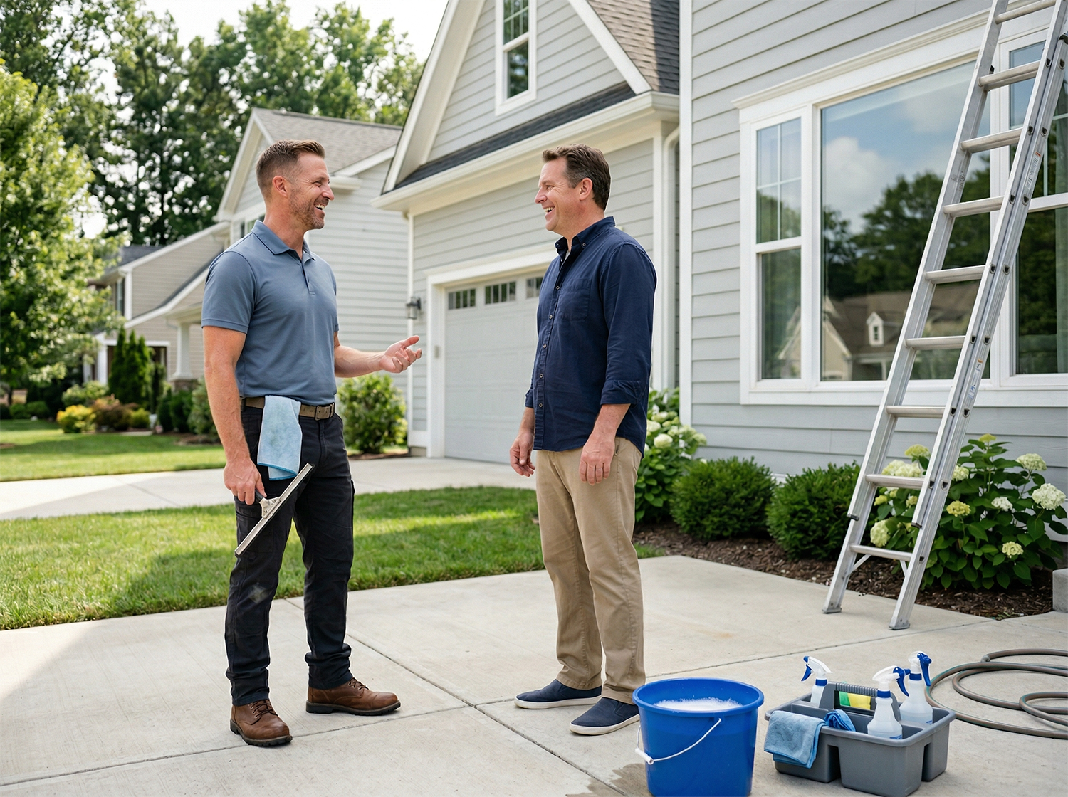 Professional cleaning residential windows